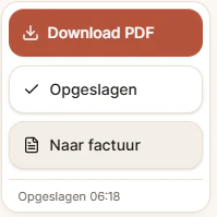 Knop om offerte om te zetten naar factuur